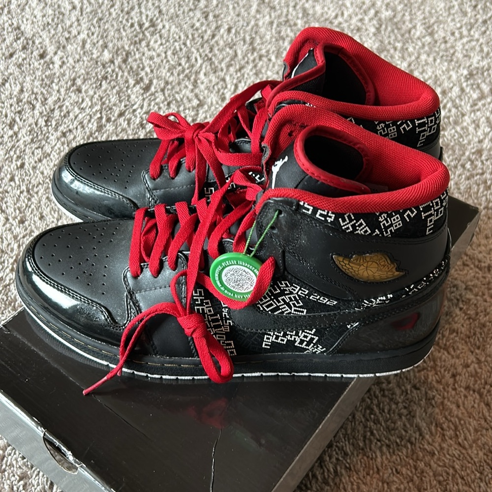 Air Jordan 1 Retro High HOF Hall of Game Black Red - Picture 2 of 6